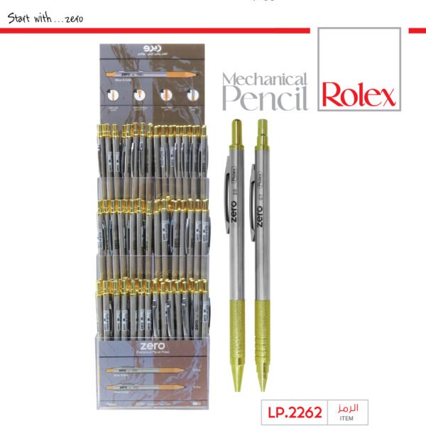 زيرو قلم رصاص كباس - بدن معدن - فضي + ذهبي LP.2262 rolex