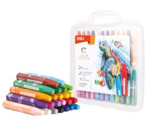 ديلي أقلام تلوين أويل باستل سداسي - كالار إيموشن - بوكس بلاستيك 24 لون EC20124