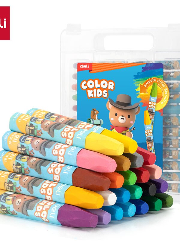 ديلي أقلام تلوين أويل باستل سداسي - كالار إيموشن - بوكس بلاستيك 24 لون EC20124