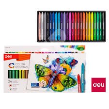 ديلي أقلام تلوين بلاستيك كرايون مثلث - كالار إيموشن - 24 لون EC20020