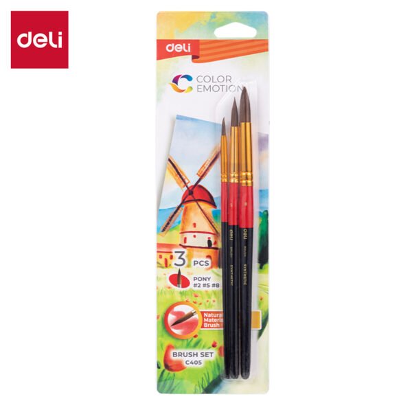 ديلي مجموعة فرشاة رسم - 3 قطع - رأس مبروم - EC405