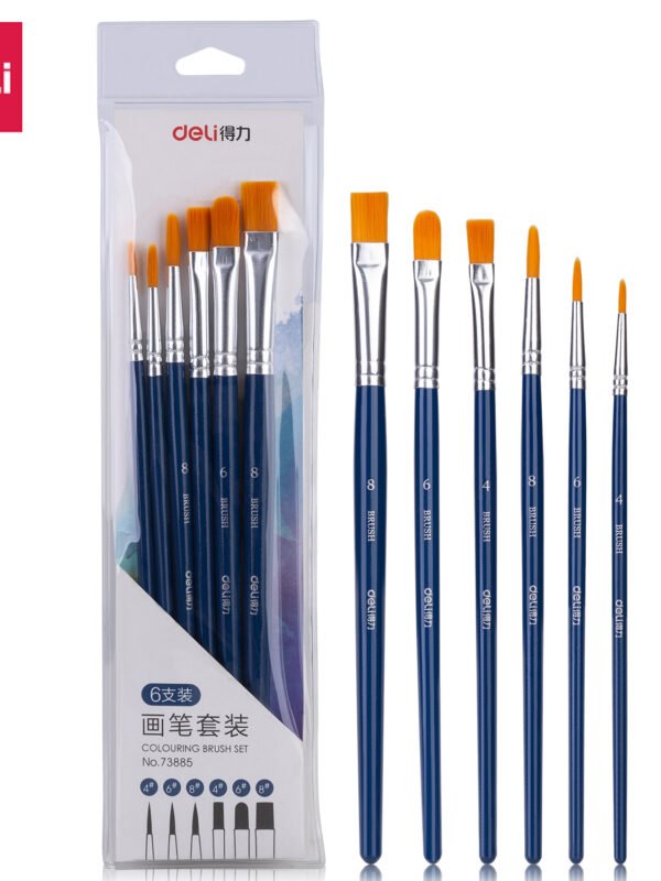 ديلي مجموعة فرشاة ألوان مائية + غواش - 3 مبروم / 3 مشطوف - أزرق - E73885