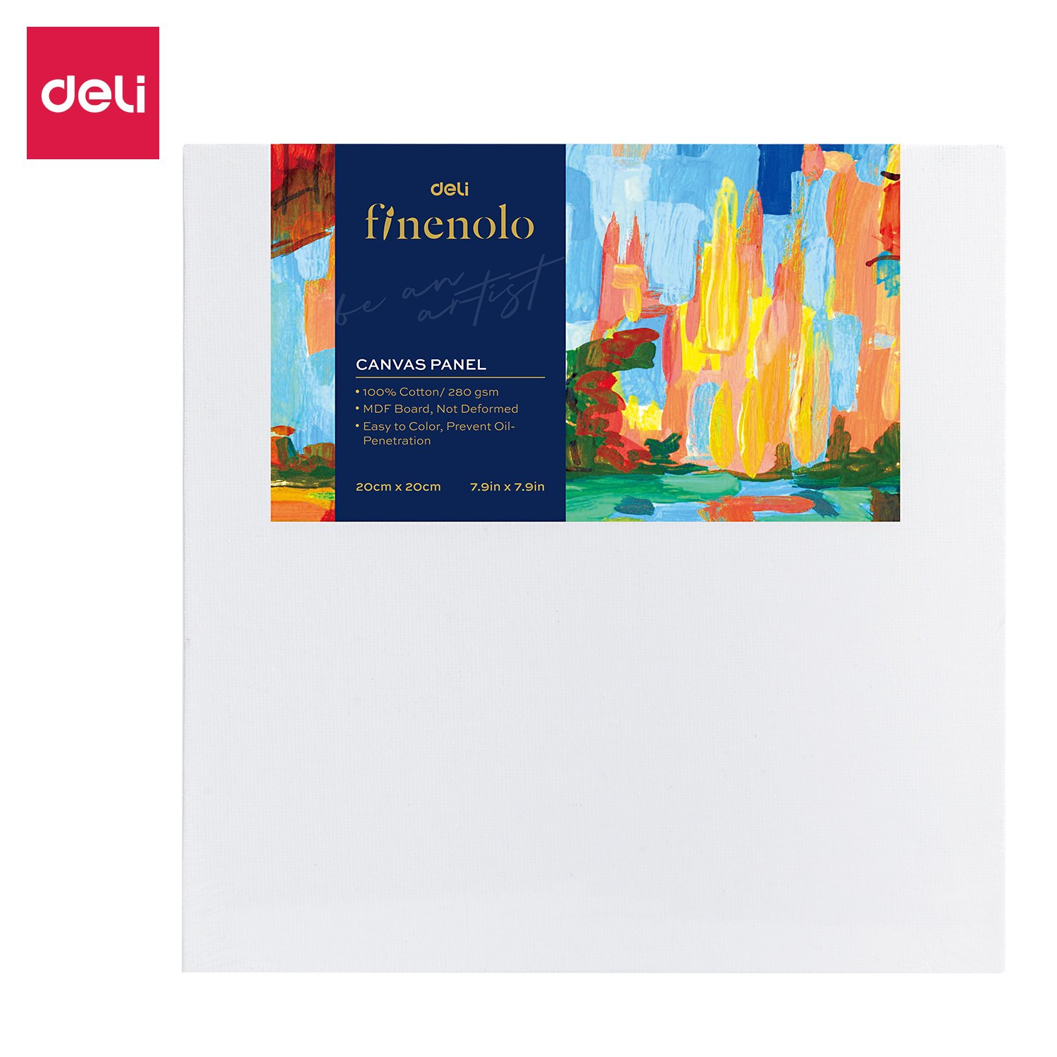 ديلي لوحة كانفاس - قياس 20*20 سم - 100% قطن - أبيض - EC280-2