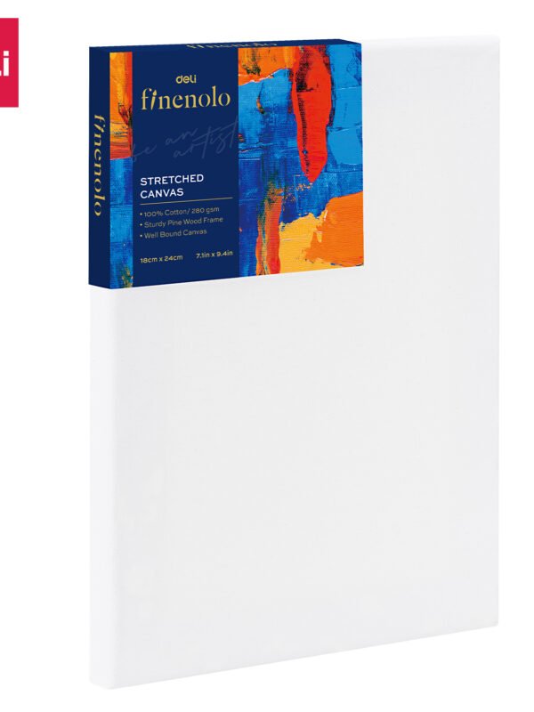 ديلي لوحة كانفاس مشدودة على إطار خشب - قياس 24*18 سم - 100% قطن - أبيض - EC279-2