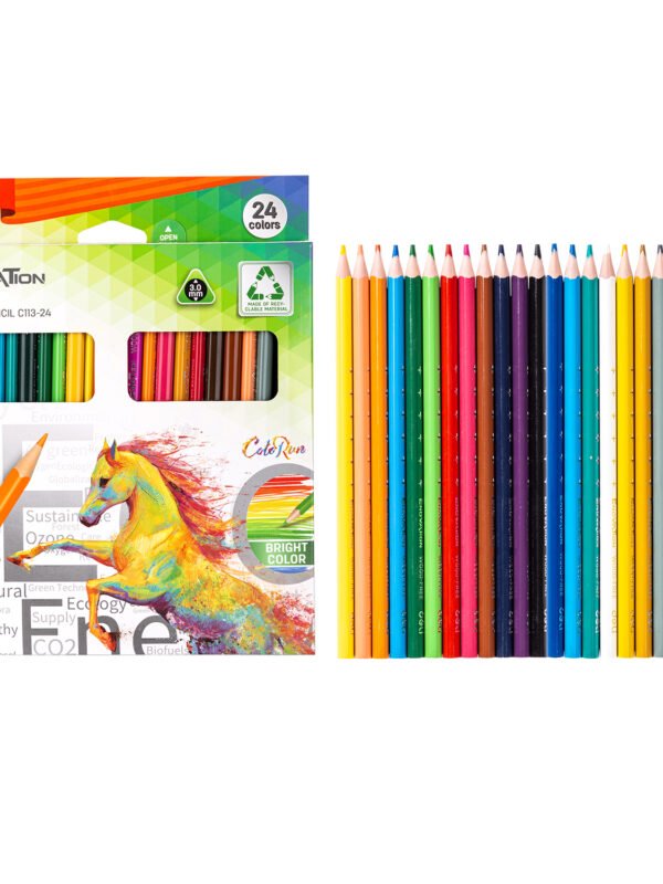 1 ديلي أقلام تلوين بلاستيك طويل - إينوڤيشن - 24 لون EC113-24