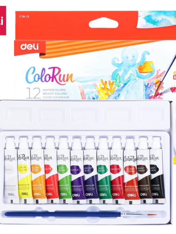 1 ديلي تلوين مائي عصارة 5 مل - 12 لون - مع فرشاة EC18-12