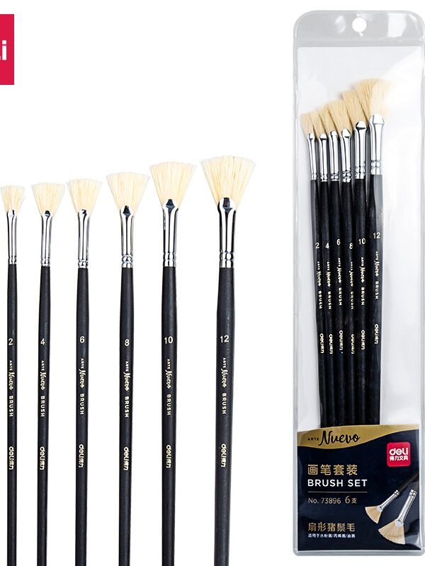 ديلي مجموعة فرشاة رسم ألوان مائية - مروحة - أسود - E73896