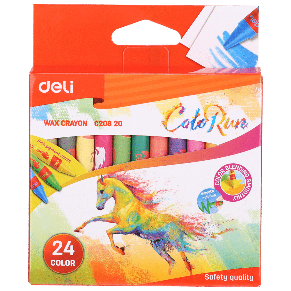 3#EC20820 ديلي أقلام تلوين شمع دائري - كالاران - 24 لون EC20820