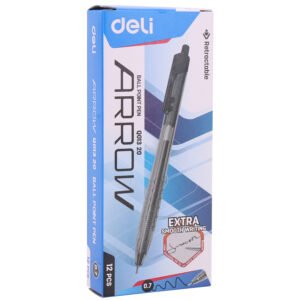 ديلي قلم حبر جاف كباس - بدن شفاف - 0.7mm - أسود EQ01320