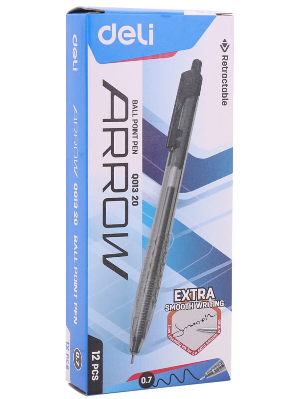 ديلي قلم حبر جاف كباس - بدن شفاف - 0.7mm - أسود EQ01320