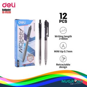 ديلي قلم حبر جاف كباس - بدن شفاف - 0.7mm - أسود EQ01320