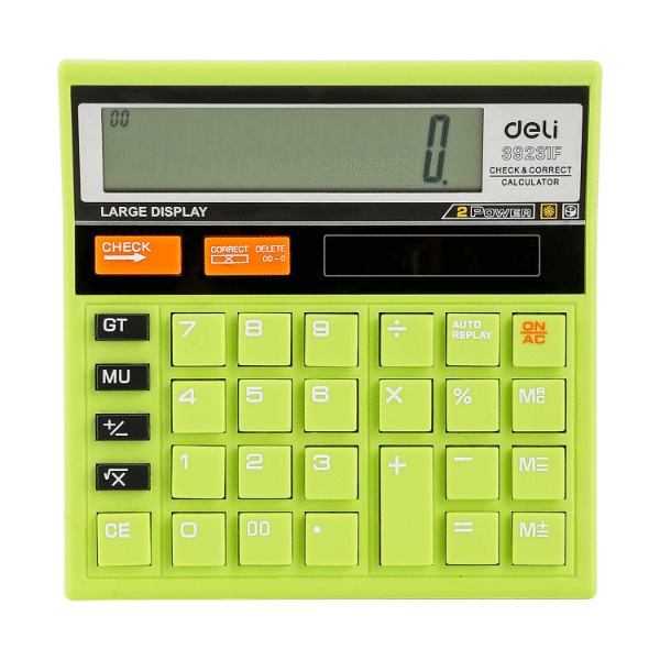 6-E39231f ديلي ألة حاسبة مكتبية - مصدرين طاقة - بدن بلاستيك - 12 خانة - كيوي E39231F
