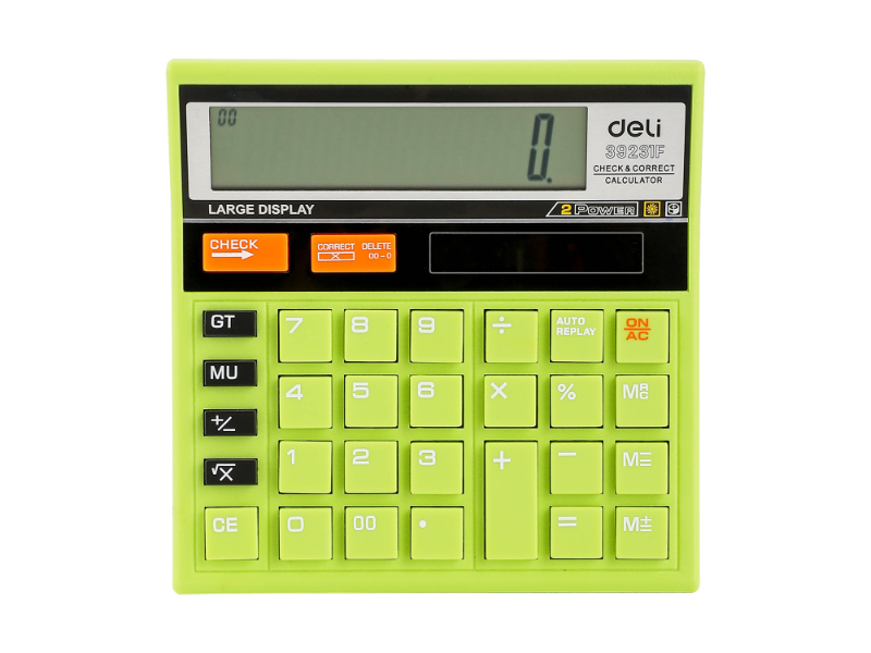 6-E39231f ديلي ألة حاسبة مكتبية - مصدرين طاقة - بدن بلاستيك - 12 خانة - كيوي E39231F