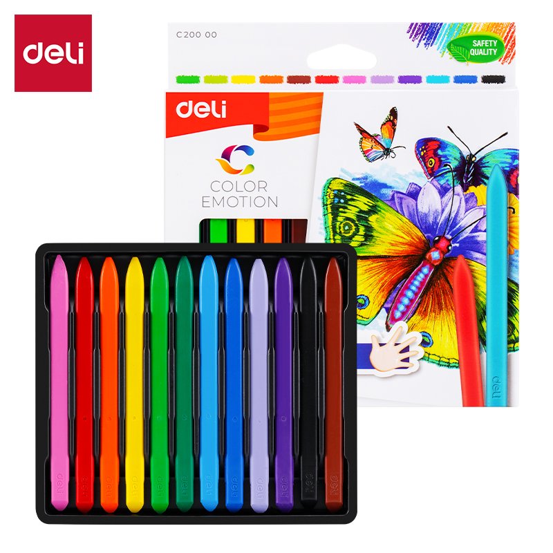 ديلي أقلام تلوين بلاستيك كرايون مثلث - كالار إيموشن - 12 لون EC20000