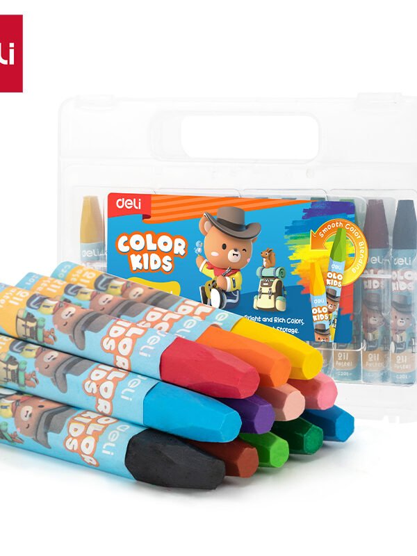 ديلي أقلام تلوين أويل باستل سداسي - كالار إيموشن - بوكس بلاستيك 12 لون EC20104