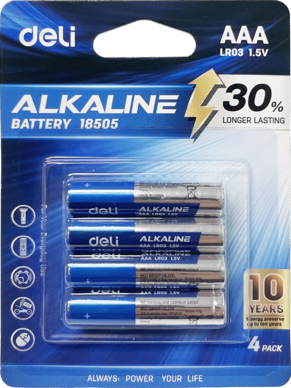 E18505 (5) ديلي بطارية AAA ألكالاين - 4 قطع - 1.5v - أزرق - E18505