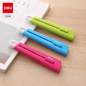 ديلي مشرط بلاستيك سكة معدن عريض - قفل تلقائي - 230×86×23 مم - أزرق - E2040