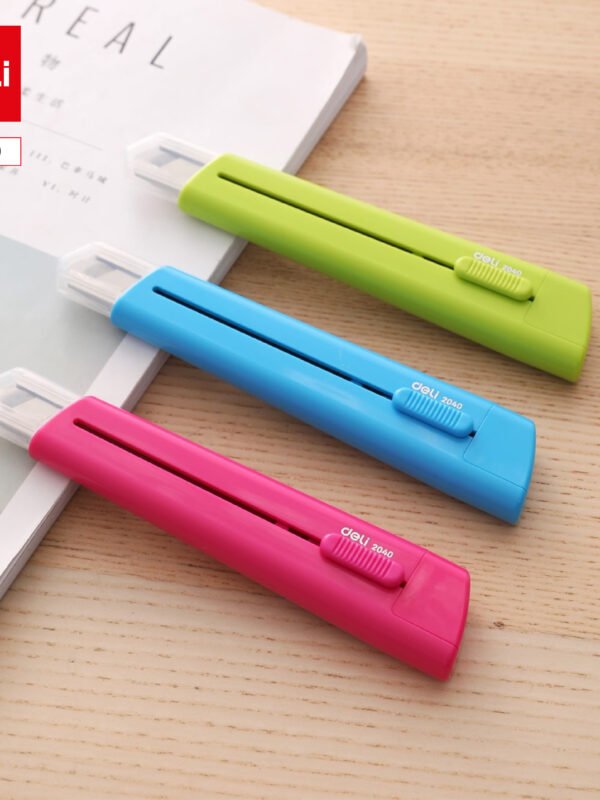 ديلي مشرط بلاستيك سكة معدن عريض - قفل تلقائي - 230×86×23 مم - أزرق - E2040