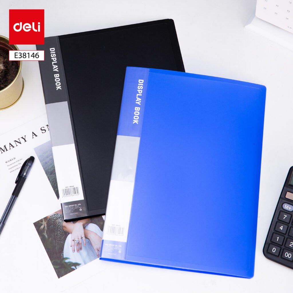E38146 ديلي مصنف كتاب صناعي - 30 صفحة - قياس A4 - أسود ، أزرق - E38146
