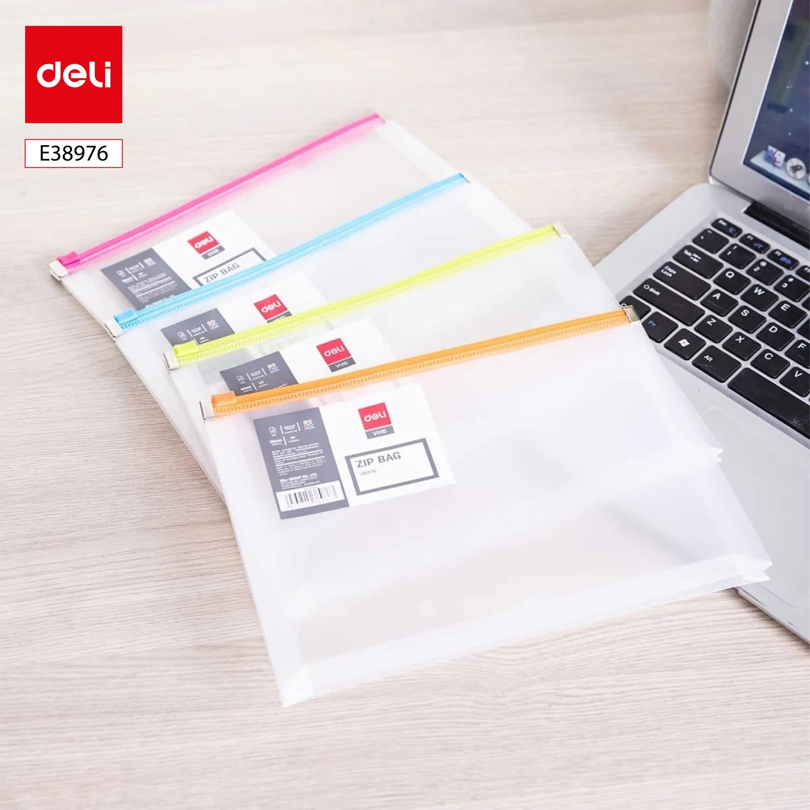 ديلي مصنف سحاب - قياس A5 - شفاف سحاب ملون - E38976