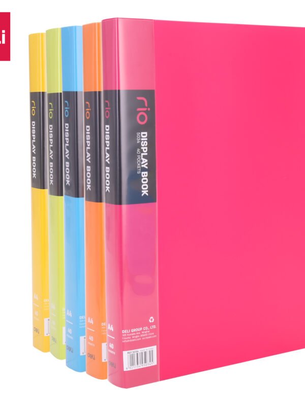 ديلي مصنف كتاب - 40 صفحة - قياس A4 - ألوان نيون (أزرق/ أحمر/ أخضر/ أصفر/ برتقالي) - E5034