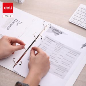 ديلي مصنف حلقة - 4 حلقات - قياس A4 - سماكة 1.5" - أبيض E5615N