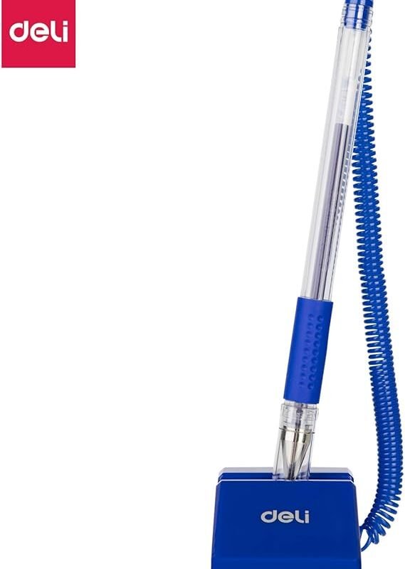 ديلي قلم مكتب حبر جل 0.5 مم - قاعدة تثبيت مع نابض حركة 180° للقلم - أزرق - E6791-BL