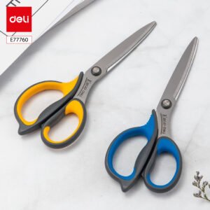 ديلي مقص معدن - مقبض بلاستيك ومطاط لونين - 21 سم - رمادي وأصفر - E77760