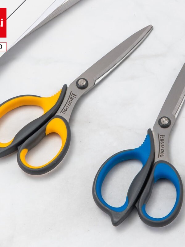 ديلي مقص معدن - مقبض بلاستيك ومطاط لونين - 21 سم - رمادي وأصفر - E77760