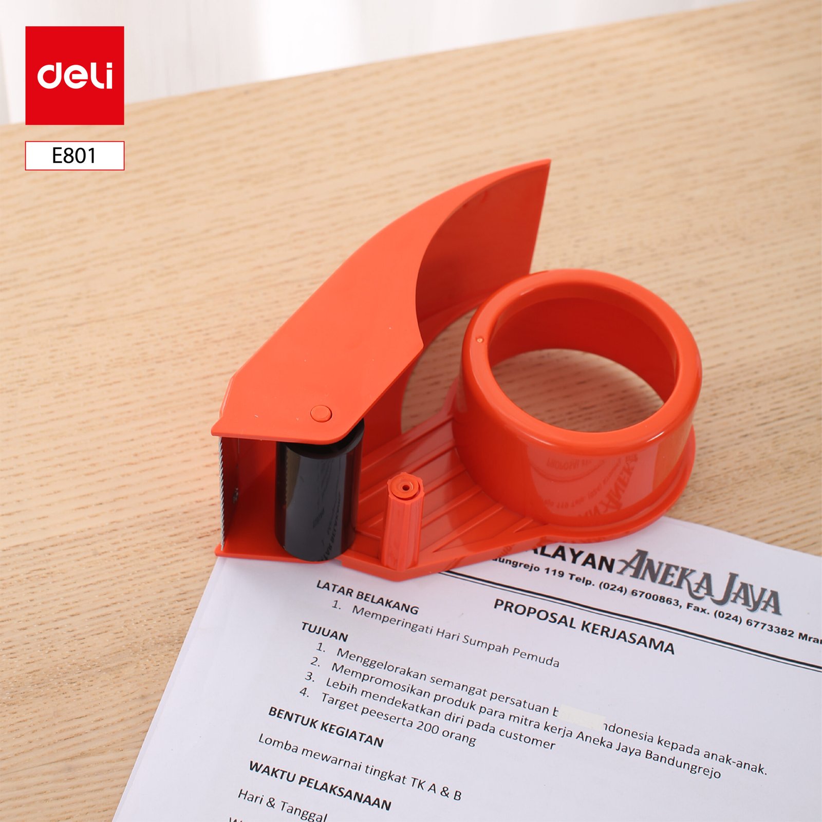 ديلي مقبض قطاعة شريط لاصق عريض - E801