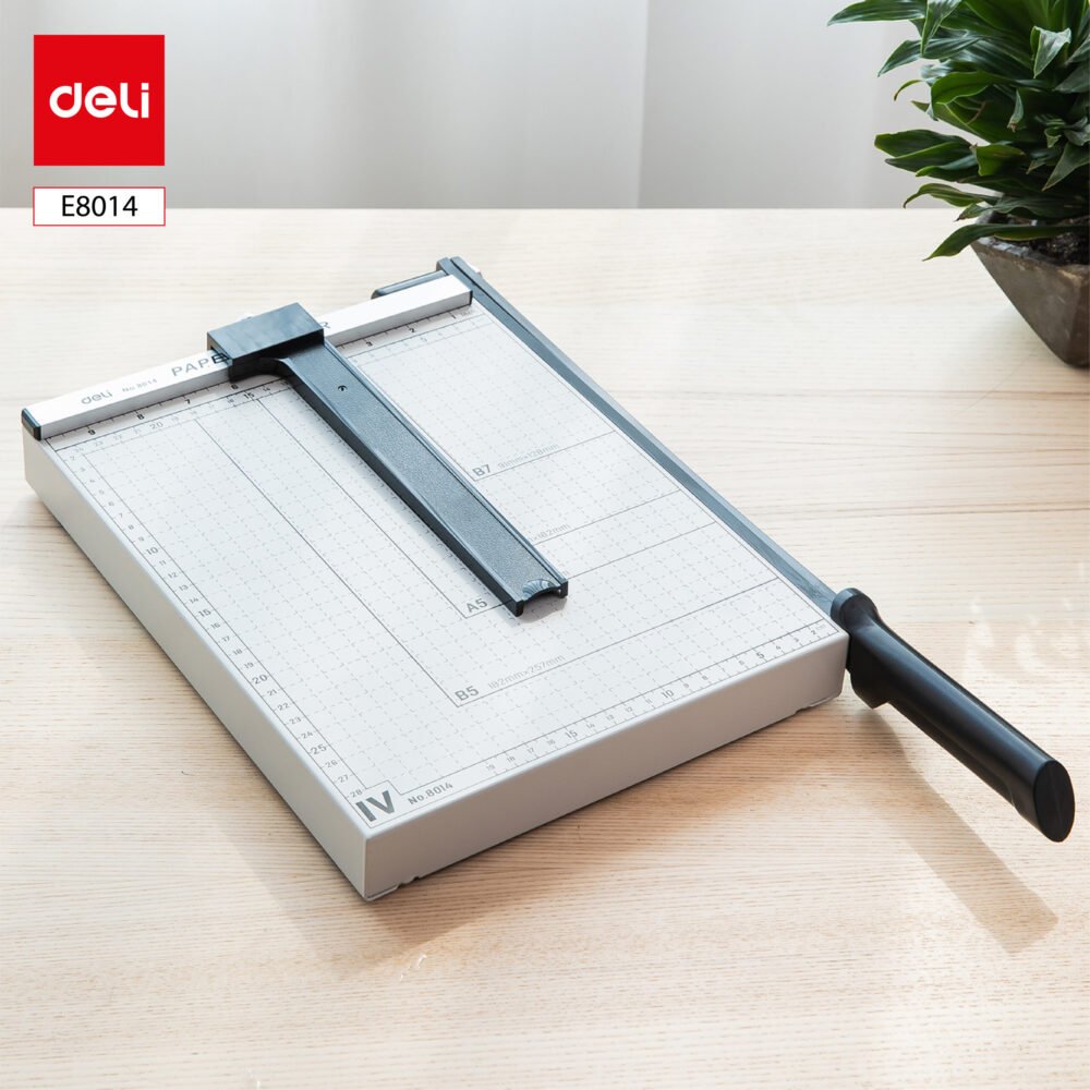 E8014 ديلي مقطع ورق سكين معدن - طبلية قياس A4 - قبض وقفل حماية E8014