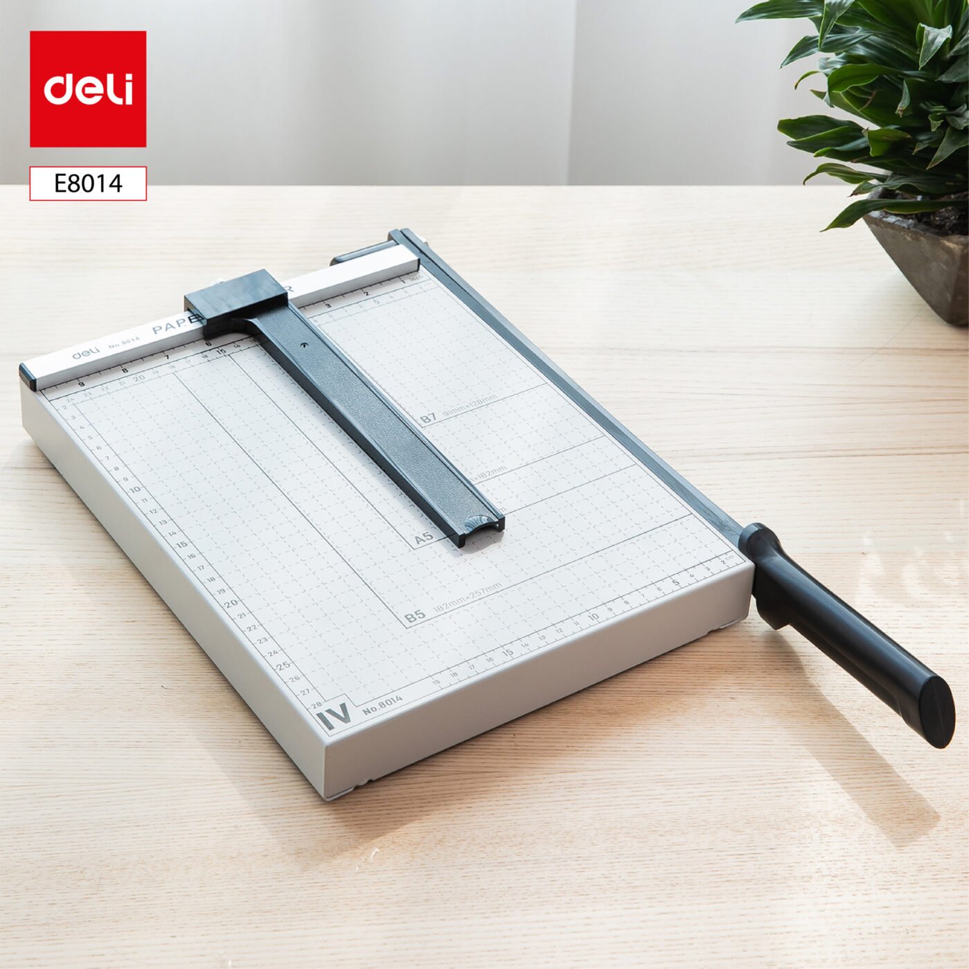 E8014 ديلي مقطع ورق سكين معدن - طبلية قياس A4 - قبض وقفل حماية E8014