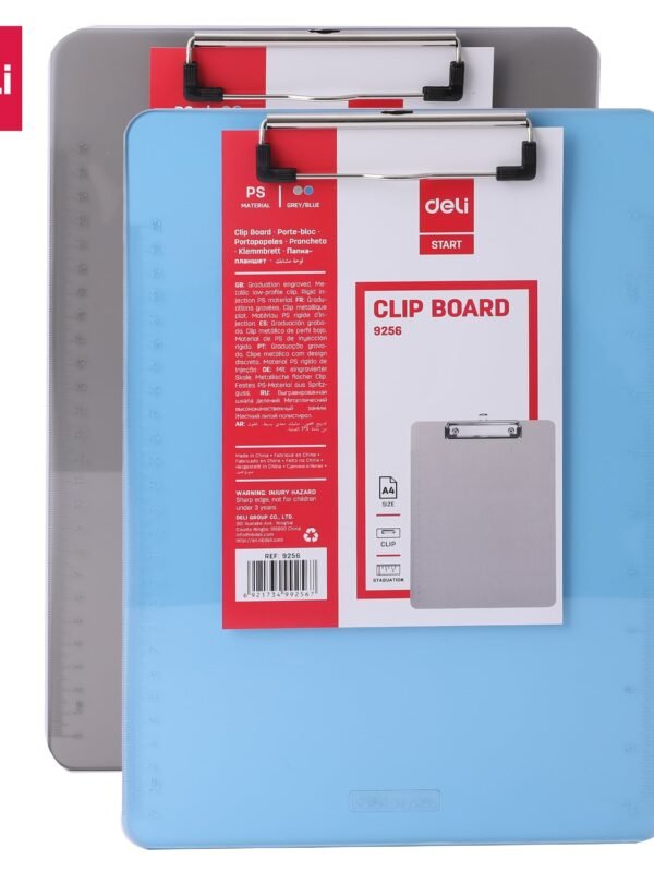 E9256- (4) ديلي مسند ورق مسطر بلاستيك - قياس A4 - رمادي ، سماوي - E9256