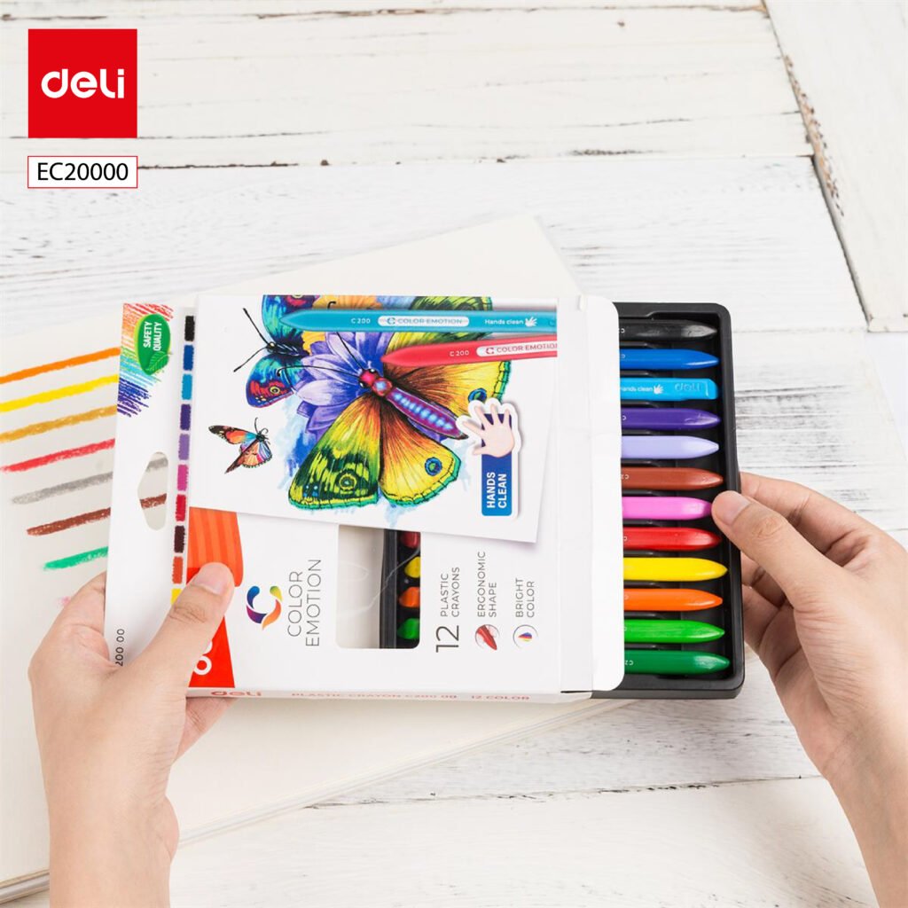 ديلي أقلام تلوين بلاستيك كرايون مثلث - كالار إيموشن - 12 لون EC20000