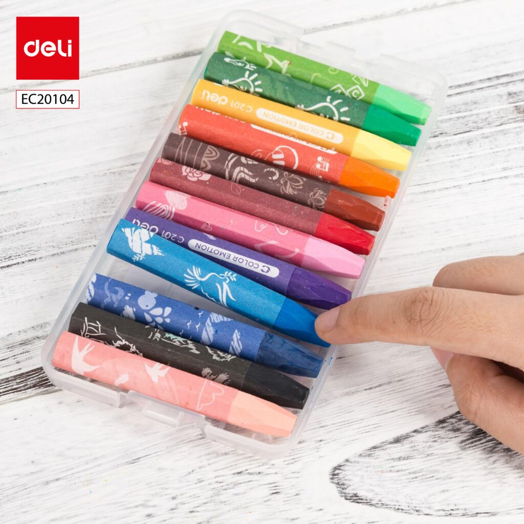 ديلي أقلام تلوين أويل باستل سداسي - كالار إيموشن - بوكس بلاستيك 12 لون EC20104