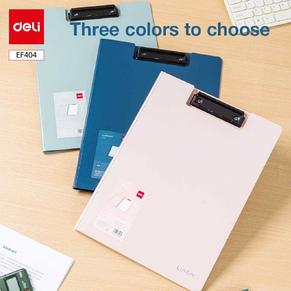 EF404-0 ديلي مسند ورق بلاستيك مع غطاء - علاقة معدن - قياس A4 - أزرق /زيتي /زهر - EF404