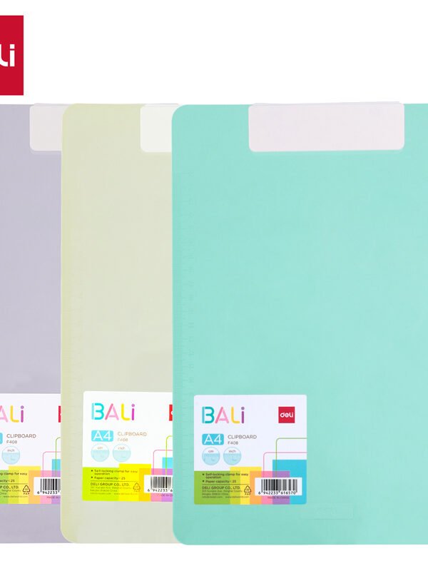 EF408 (1) ديلي مسند ورق بلاستيك - علاقة معدن - قياس A4 - أزرق / أصفر /نهدي - EF408