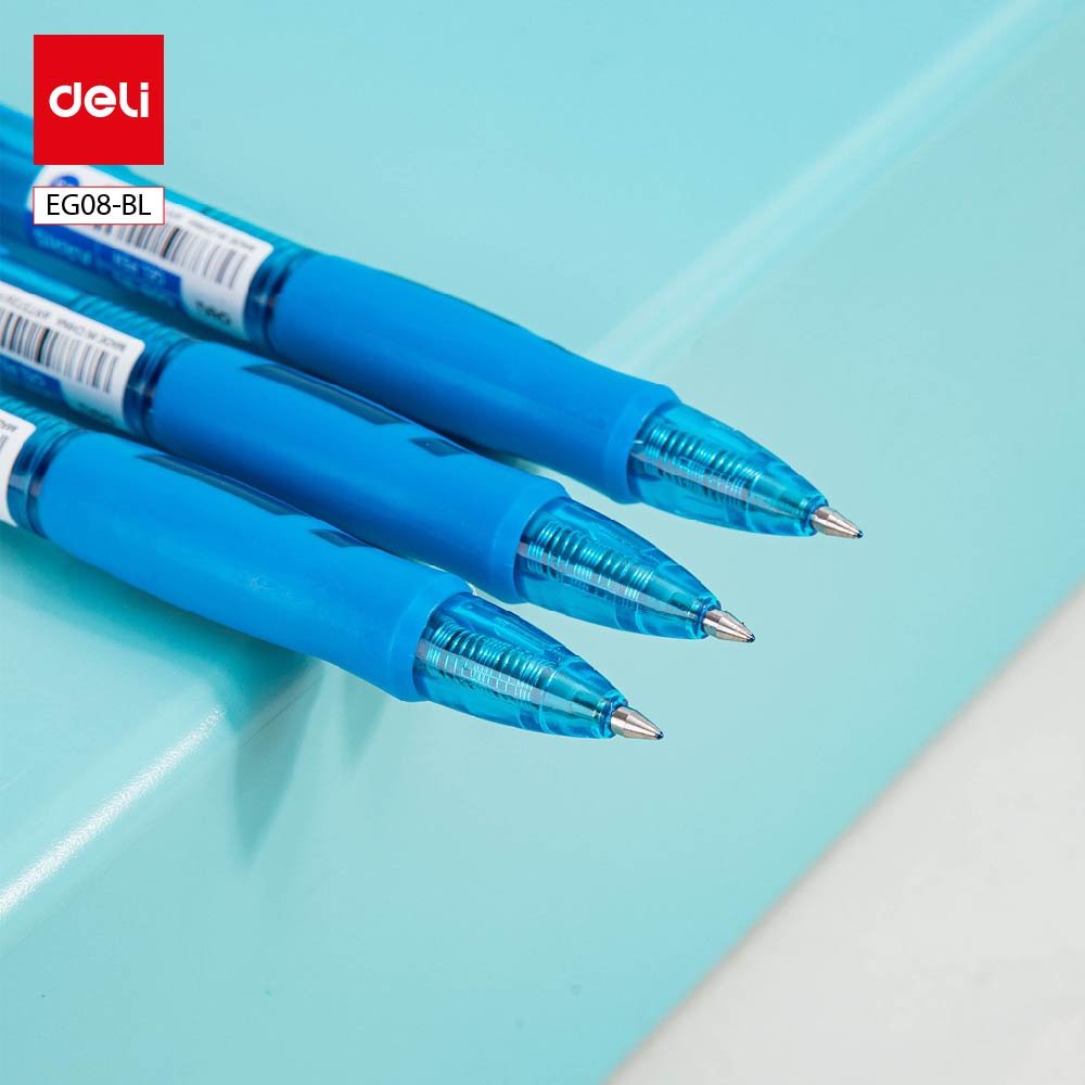 ديلي قلم حبر جل كباس - بدن شفاف - قبضة مطاط - 0.5mm - أزرق EG08-BL