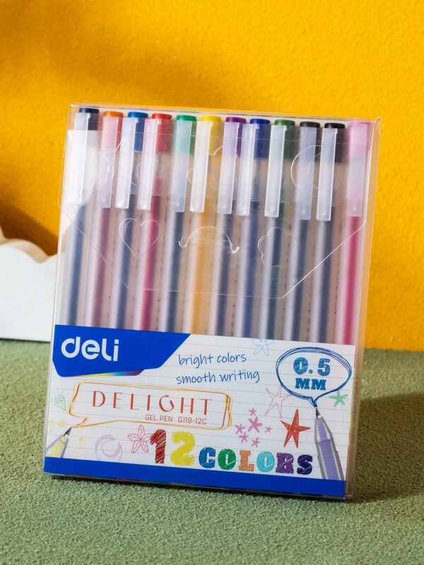 ديلي قلم حبر جل - 0.5 مم - بدن شفاف مغشى - 12 ألوان فواتح EG119-12C