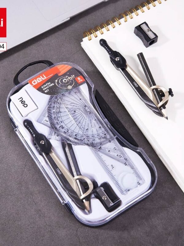 EG30404 ديلي علبة هندسة - بيكار معدن - 8 قطع - ذهبي/ فضي - EG30404