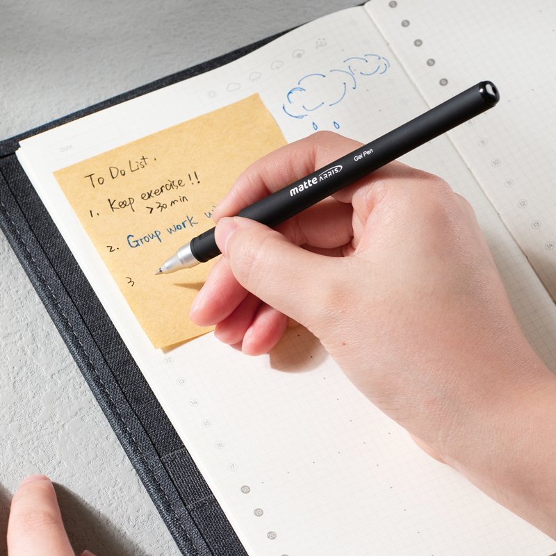 ديلي قلم حبر جل - بدن غامق مطاط - 0.5 mm - أسود EG64-BK