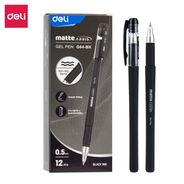 EG64-BK- (5) ديلي قلم حبر جل - بدن غامق مطاط - 0.5 mm - أسود EG64-BK