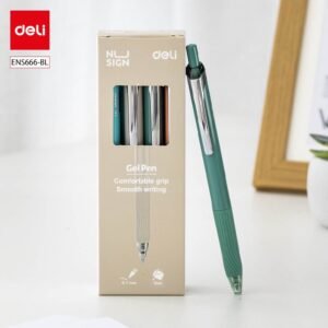 ديلي قلم حبر جل كباس - بدن ملون لايت - قبضة مطاط - علاقة معدن - 0.7mm - أزرق ENS666-BL