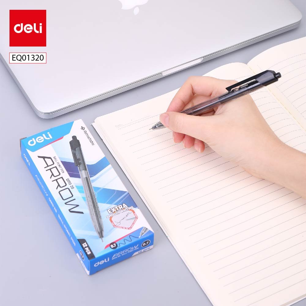 ديلي قلم حبر جاف كباس - بدن شفاف - 0.7mm - أسود EQ01320