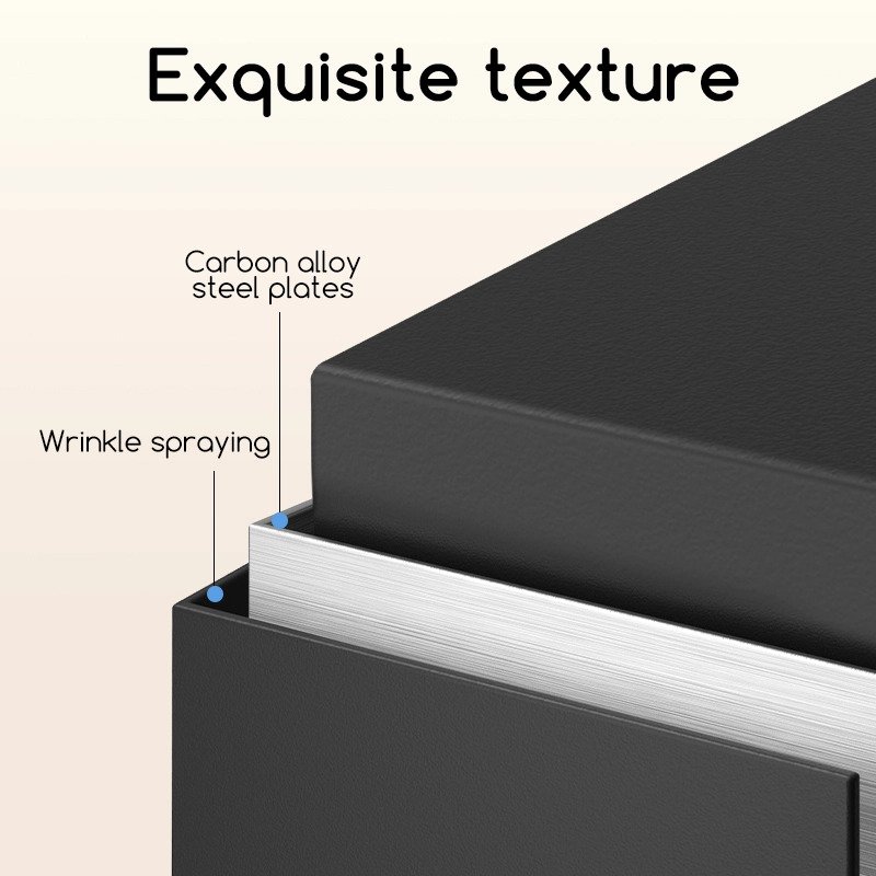 ديلي خزنة معدنية للفنادق - حماية (أرقام -مفتاح) - 20*31*20 سم - أسود - ET520