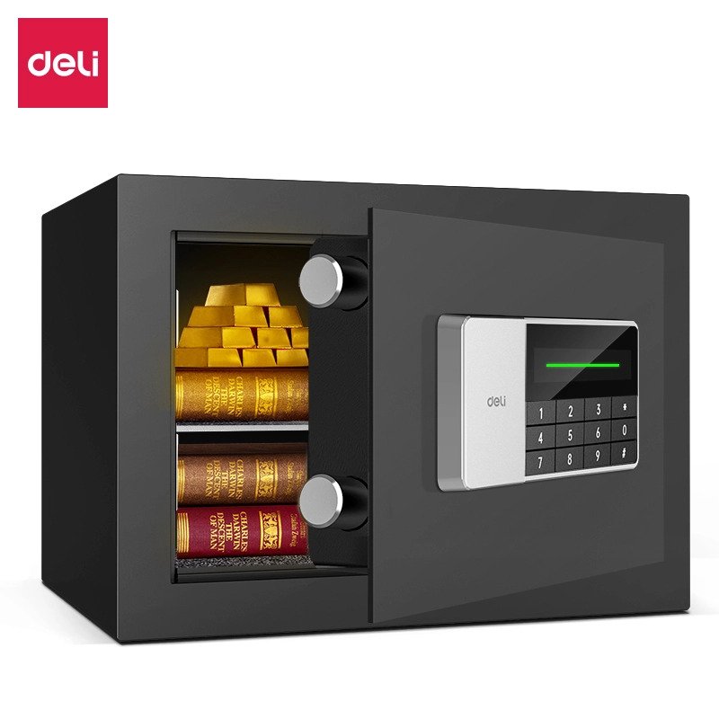 ديلي خزنة معدنية - حماية (أرقام -مفتاح) - 6.1 كغ - قياس 25*35*25 سم - أسود - ET550