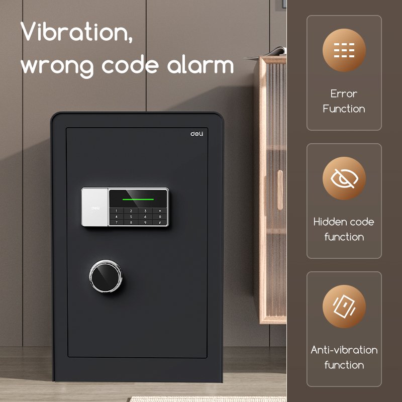 ديلي خزنة معدنية - حماية (أرقام -مفتاح) - 80*48*42 سم - أسود - ET553