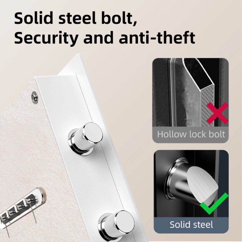 ET634 (5) ديلي خزنة معدنية مقبض دائري ببصمة - حماية (أرقام +بصمة + مفتاح) - 45*38*32 سم - أبيض - ET634