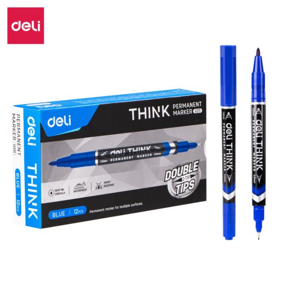 ديلي قلم تخطيط + قلم أسطح ملساء - طرفين 1.0mm / 0.5mm - أزرق EU211-BL
