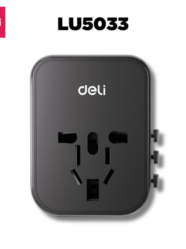 LU5033 ديلي محول مقبس كهربائي بأنماط مختلفة - أسود - LU5033